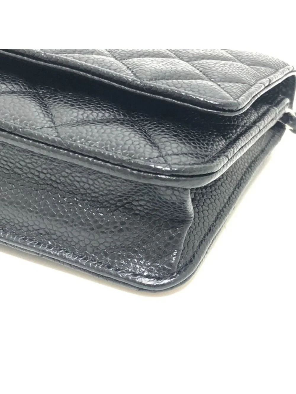 Chanel Shoulder Bag CC Logo Classic Caviar Leather Black
